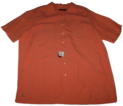 Polo Ralph Lauren Mens Shirt Polo Blue Large logo orange | eBay