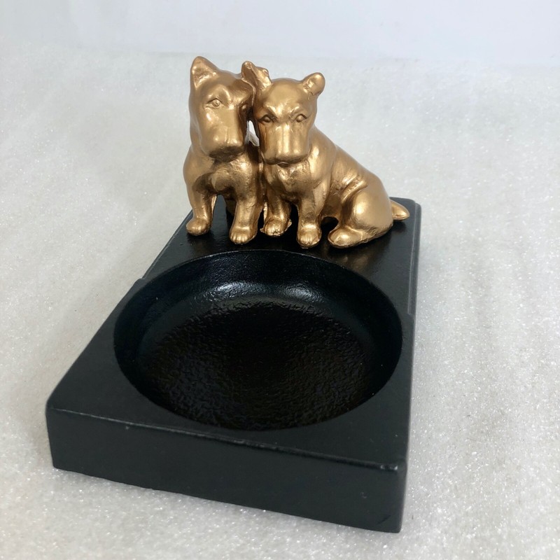 Vintage Art Deco Nuart Terrier Dogs Ashtray Refinished