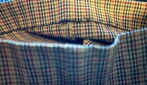 Vintage braun Gingham kariert Hose 10P 12P Landhaus Kobold Kern Grunge gesäumt LESEN - Bild 6 von 7