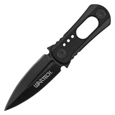 4.5" FULL TANG TACTICAL BLACK NECK FIXED BLADE KNIFE HUNTING TOOL