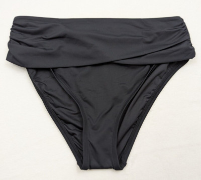 LA Blanca sz 4 Bikini Bottoms Island Goddess Mid Waist Sash Band black 1892