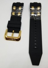 OEM Invicta Pro Diver Scuba Black Rubber Gold Inserts Strap Band 6981 6983