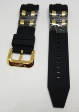 OEM Invicta Pro Diver Scuba Black Rubber Gold Inserts Strap Band 6981 6983