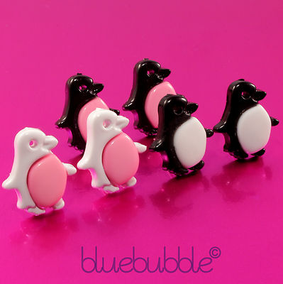 FUNKY PINGUIN OHRRINGE NIEDLICH KITSCH EMO SÜSSES KÜKEN SPASS KAWAII TIER COOL VOGEL 
