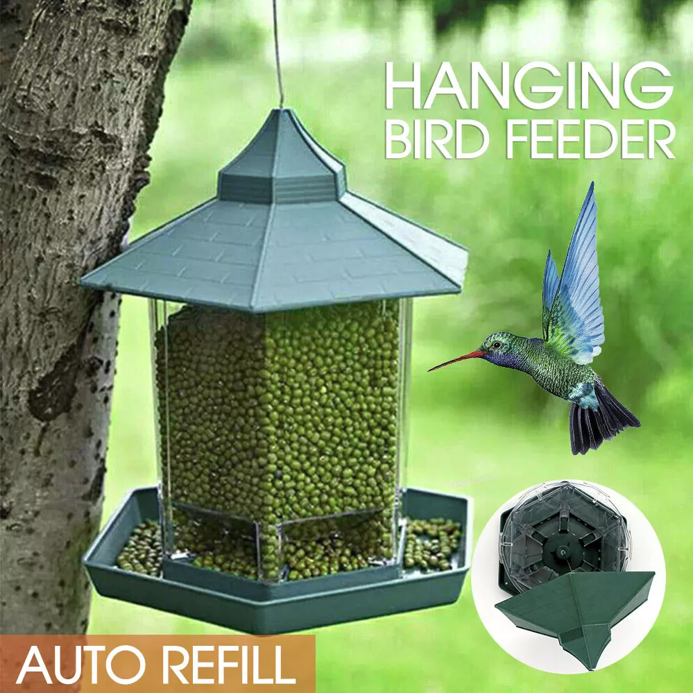 Garden Hanging Wild Bird Feeder Birds Gazebo Shape Container Waterproof  Outdoor