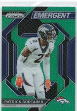2023 Panini Prizm #H-19 Patrick Surtain II Emergent Prizms Green Wave