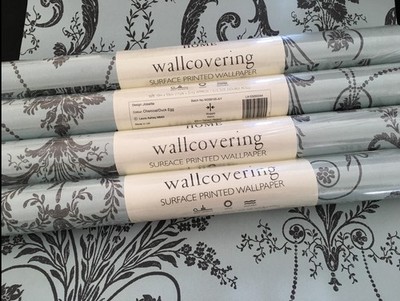 Laura Ashley Josette Duck Egg/Anthrazit Tapete Preis pro Rolle selten 15 verfügbar