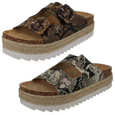 Damen Down To Earth Synthetik Slipper Pantoletten
