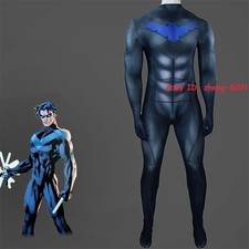 Nightwing Jumpsuit Dick Grayson Tights Robin Cosplay Costume For Adult Kids