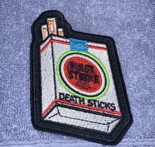DEATH STICKS 2x3 Embroidered Morale Patch Hook Backing Brand New