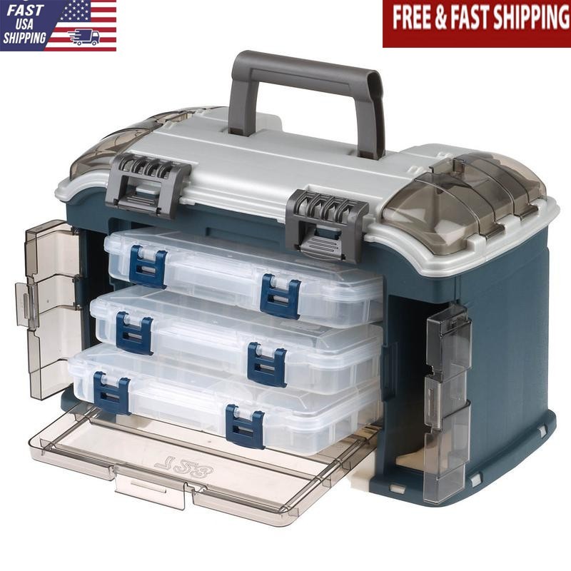 durastar angled hard tackle box Angled Tackle Storage Box 3600 Fishing Organizer Utility W/ Bulk Space New
