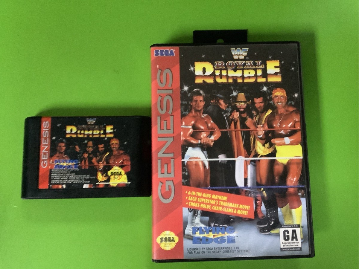 WWF Royal Rumble (Sega Genesis, 1993) Cased No Manual Hang Tab