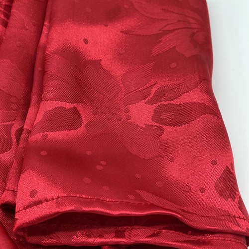 Set 10 Red Poinsettia Jacquard 18" Fabric NAPKINS Christmas Holiday Brocade - Picture 3 of 5