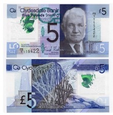 Scotland 5 Pounds 2015 Cydesdale Bank P 229N UNC New Banknote