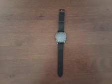 Minimalist Gray Dial Watch with Black Leather Band - Sleek  Stylish