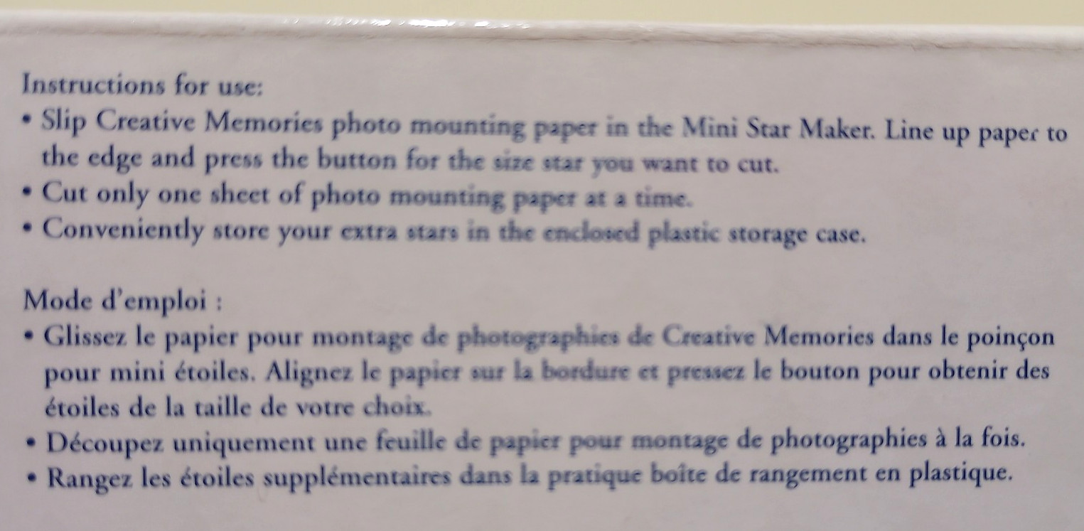 Creative Memories Mini Star Shape Maker Punch, 3/4" & 1" sizes