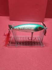 Vintage Gilmore Genuine Wooden Fishing Lure Go-Getter 3.25" 5/8oz Wht/Grn Spkl 4