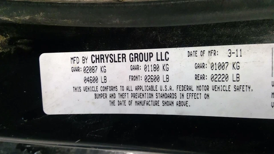 Passenger Air Bag Front Passenger Dash Fits 10-14 AVENGER 1700414 — 第 4/4 张图片