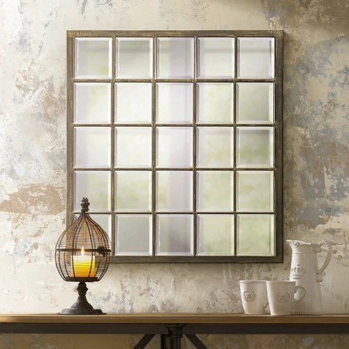 Howard Elliott Superior Oiled Bronze 34" x 38" Wall Mirror - Picture 1 of 3