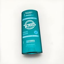 TOM'S OF MAINE ALUMINUM FREE DEODORANT, CLEAN COAST SCENT, 3.25 oz