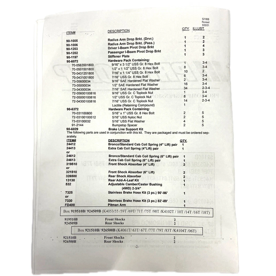 Kit de elevação frontal Pro Comp 52180B Stage 1 4-6" para 84-96 Ford Bronco, 82-96 F-150 - Imagem 3 de 4