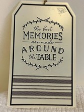 Farmhouse Wood Hanging Wall Sign "Best Memories...Around the Table" 10 x 6  
