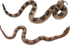 2Pcs Fake Snakes Prank, Soft Rubber Snake Realistic Keep Birds Away, Fake Snakes