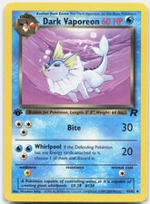 Dark Vaporeon Uncommon Team Rocket TR Water 1st Edition 45/82 2000 LP on eBay