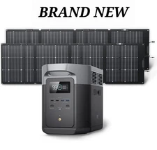 1 NEW EF ECOFLOW DELTA 2 Max + 2×220 Watt Solar Panels (WE SHIP 2 PR &OVERSEAS) 