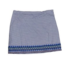 Vineyard Vines Skirt Margo pinstripe Striped Embroidered A-Line Sz 12 Geometric