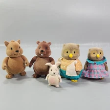Lil Woodzeez Owl Beaver Squirrel Rabbit Mixed Lot of 5 Battat Flocked Toys