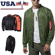 Men's Bomber Heavyweight Jacket Winter Warmth Comfort Coat Full-Zip Outerwear