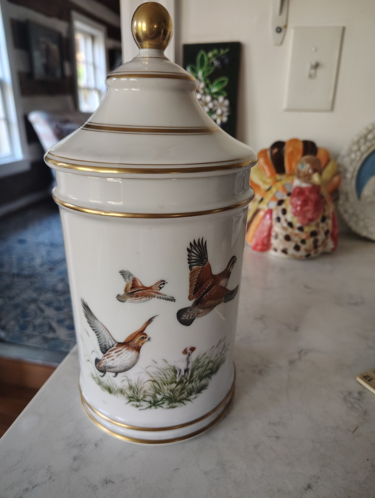 Hunt Scene quail , pheasant , hunting dog 