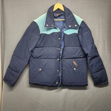 Vintage Jordache Coat Mens Large Blue Down Convertible Vest Corduroy Outdoor