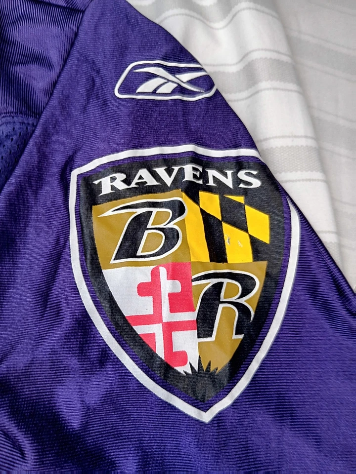 Camiseta deportiva vintage de los Baltimore Ravens Joe Flacco #5 Reebok talla grande púrpura Foto 4 de 4