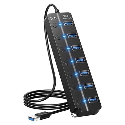 7 Ports USB Hub Splitter Multi Hub USB 3.0 Adapter USB Mehrere Ports Netzteae