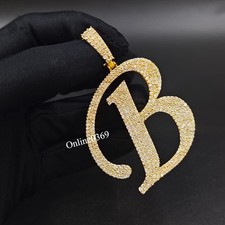 Certified Real Diamond Initial Any Alphabet Letter Pendant For Father 925 Silver