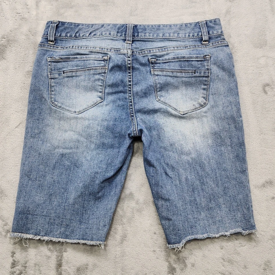 American Rag Shorts Womens 9 Juniors Blue Low Rise Cutoff Bermuda Stretch Denim - Image 3 of 4