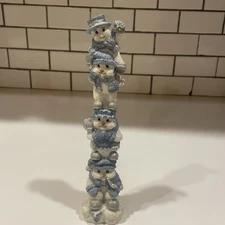 Encore Group 1999 Snowbuddies Stacked Snowman Figurine 9" Fast Free Shipping!