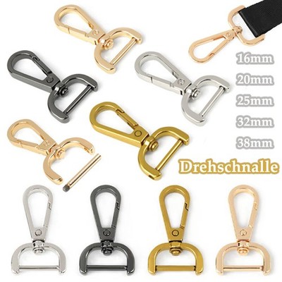 Ausnehmbar Karabinerhaken Mit Drehgelenk Für Gurtbänder Clip Handtasche 16~38mm