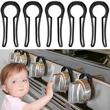 Gas Stove Knob Locks Protecting Kids and Pets; Oven Covers for Black