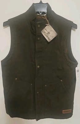 NWT Pendleton Olive Green Pine Grove Cotton Canvas ZIP VEST Jacket Men's Small