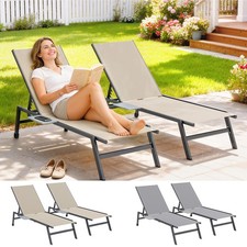 Sun Loungers for Garden Set of