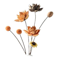 Artisanal Dried Flower Decor - Separable Flower Heads and Stems for Custom 0006