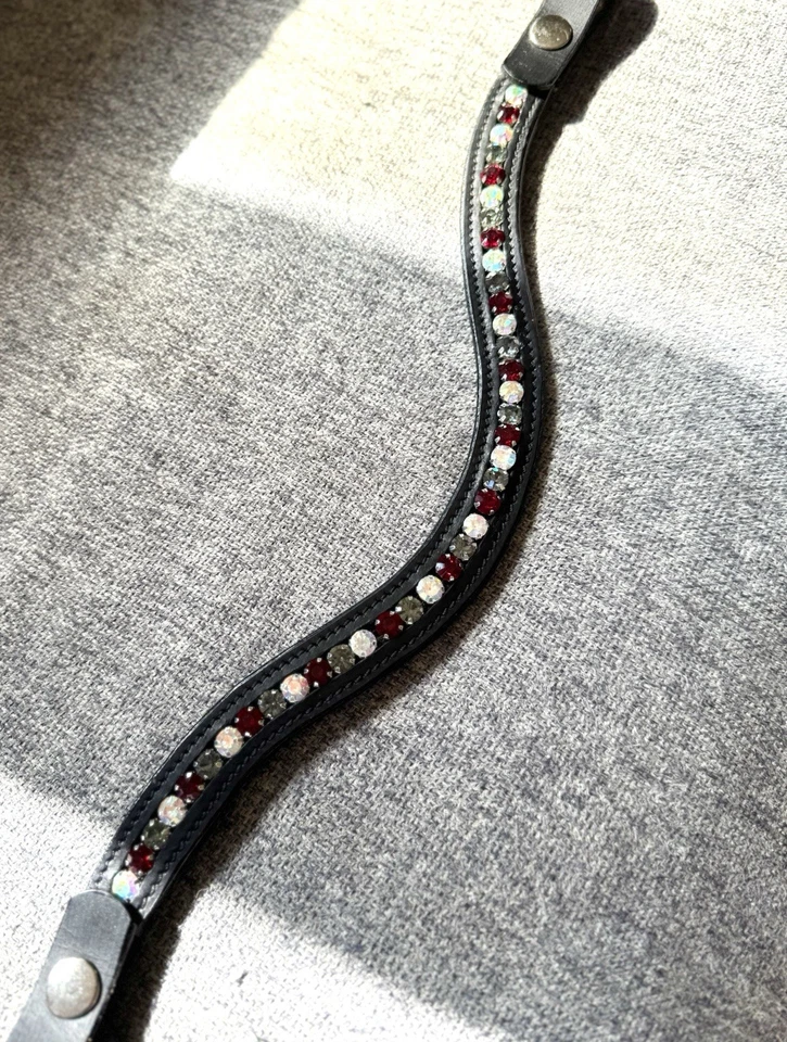 定制 Browband 14-17 英寸尺寸哈瓦那棕色黑色皮革 U V 直形 — 第 4/4 张图片