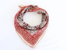 Hand Block Print Bandana Natural Organic Print Bandana Paisley Design Scarf