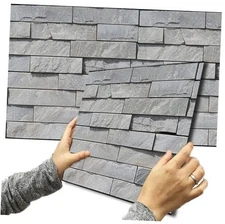 3D Faux Brick Wall Panel, 10-Sheet Peel and Stick Tiles, 12"X12", Small Size 