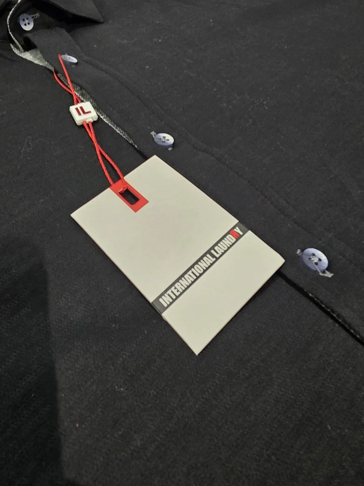 International Laundry рубашка-поло черный 2XL MSRP 145 $новый с Ярлыками - Изображение 4 из 4