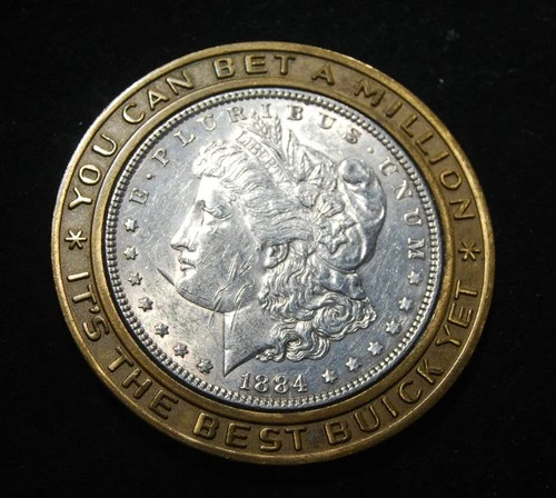 1884 Morgan Silver Dollar - Encased In Buick Advertising