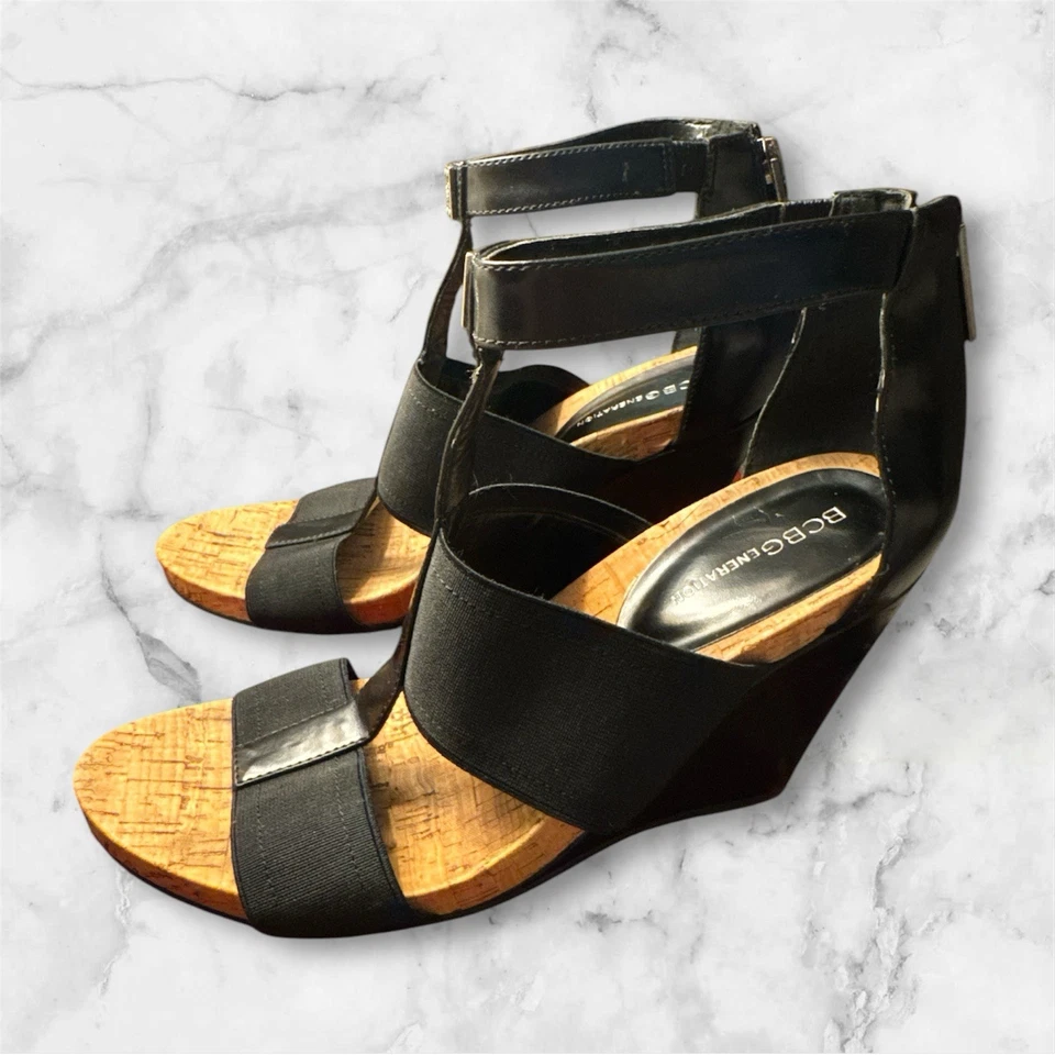 7.5 BCBG Max Azria BCBGeneration Tacón con Cremallera BARLEE Sandalias con Correa de Cuña!! Foto 4 de 4